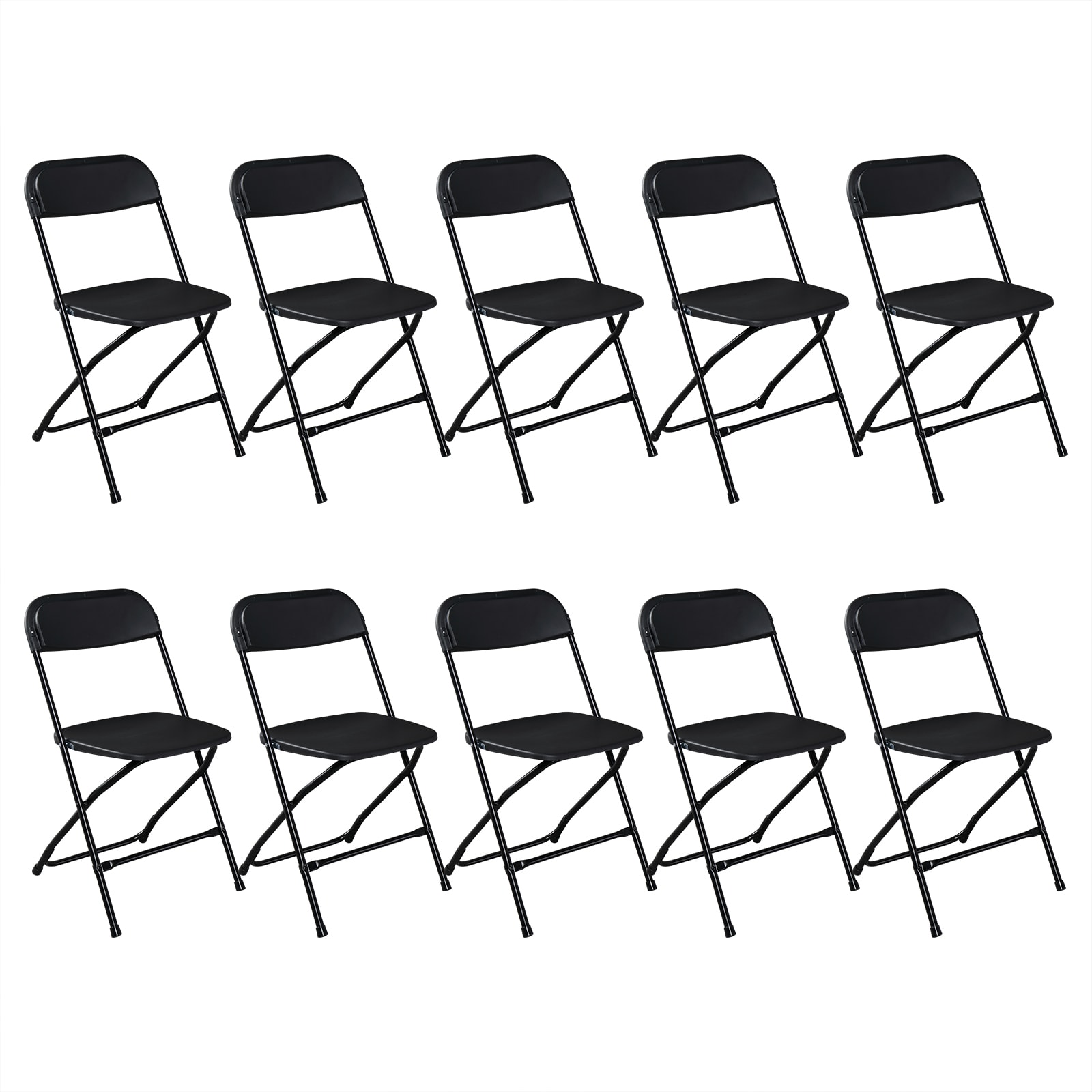 10pcs Injection Molded Classic Black XN Courtyard Plastic Folding Chair view 17