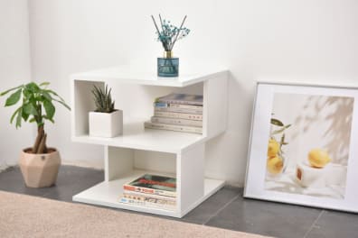 White 2-layer Simple Household Bookshelf view 2