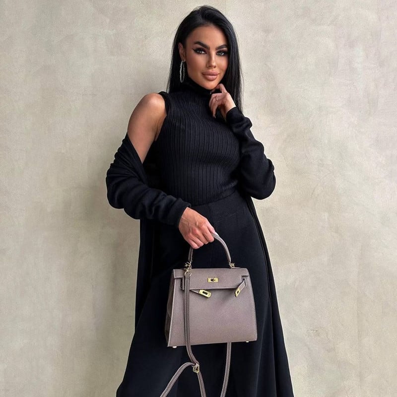 Women's Fashion Casual Knitted Three-piece Suit view 5