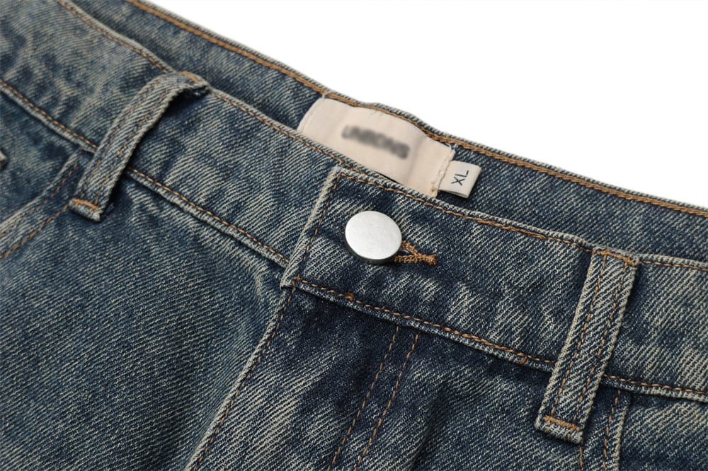Washed And Worn Raw Hem Jeans view 13