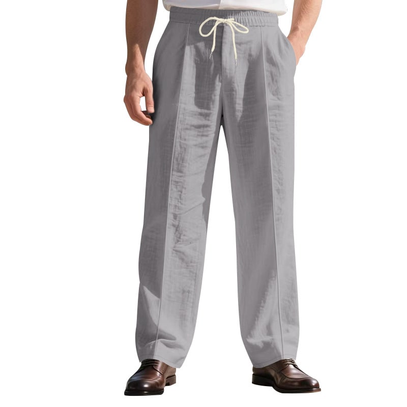Loose Breathable Linen Leisure Men's Simplicity Trendy Loose Beach Pants view 6