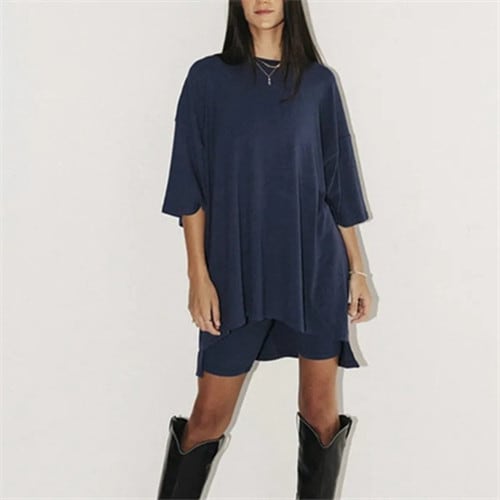 European And American All-matching Loose Casual Home Short Sleeve T-shirt Shorts Set