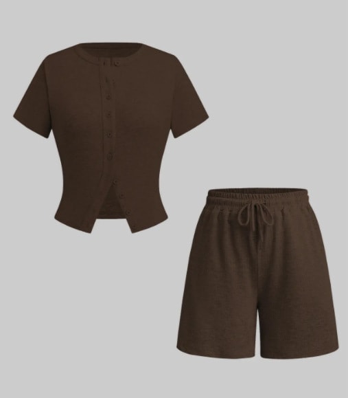 Women's Sexy Slim-fit Short Sleeve Blouse And Pants view 3