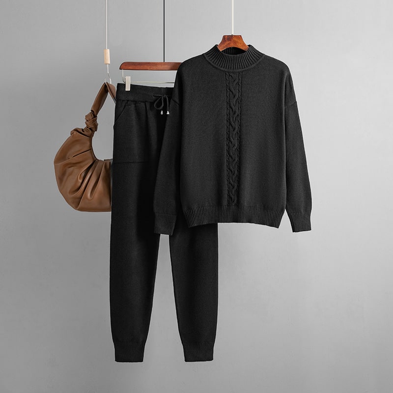 Half Turtleneck Twist Knitting Suit Casual Sweater view 4