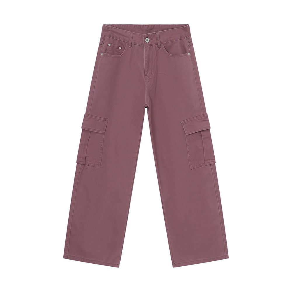 Men's Solid Color Basic Loose Casual Straight-leg Denim Trousers view 10