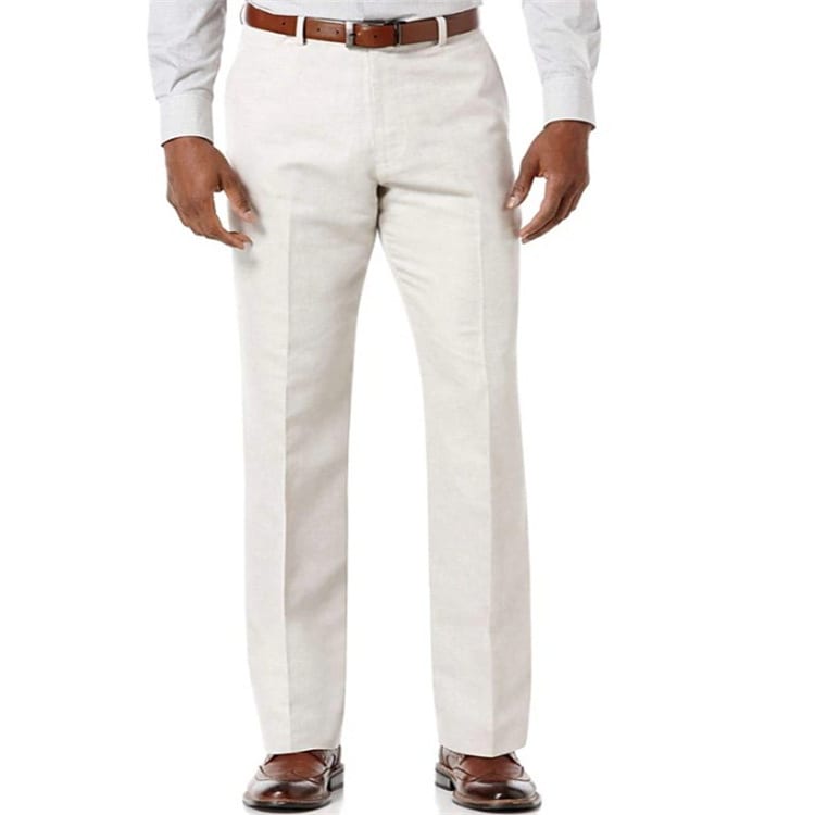 Men's Linen Slant Pockets Solid Color Breathable Trousers view 5