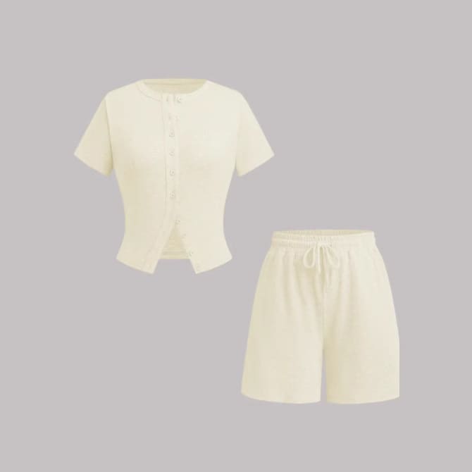 Women's Sexy Slim-fit Short Sleeve Blouse And Pants view 6