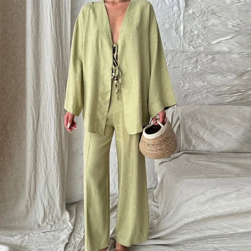 Women's Loose Casual Solid Color Suit view 7