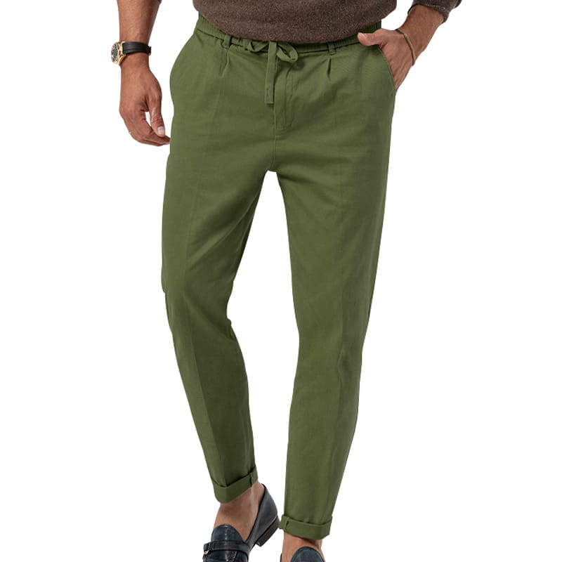 Casual Drawstring Pants Men's Business Straight Solid Color Suit Pants view 9