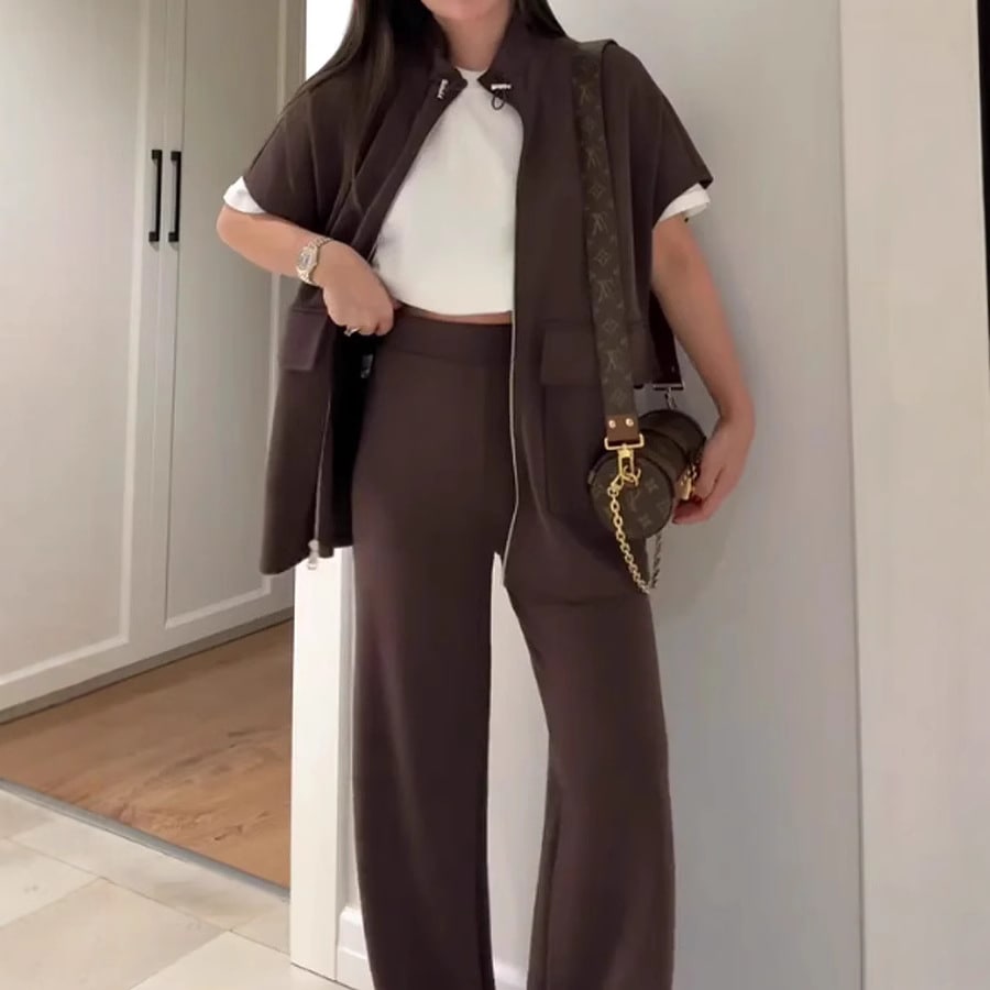 Women's Autumn Summer Solid Color Casual Loose Outfit view 3