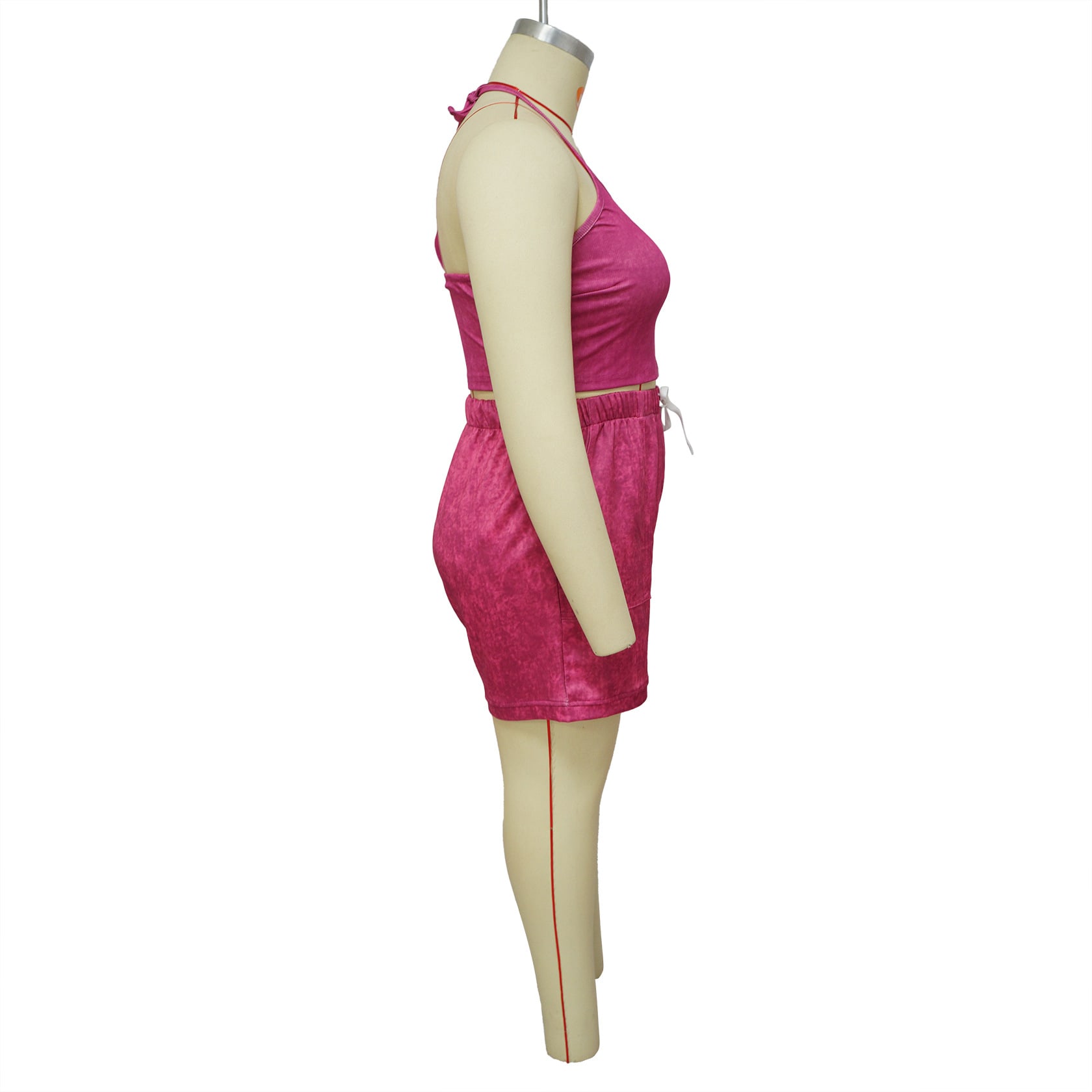 Plus Size Suit Printing Casual Vest Shorts Set view 5