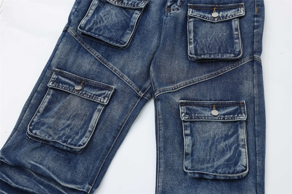 Multi-Pocket Workwear Jeans For Men And Women view 17