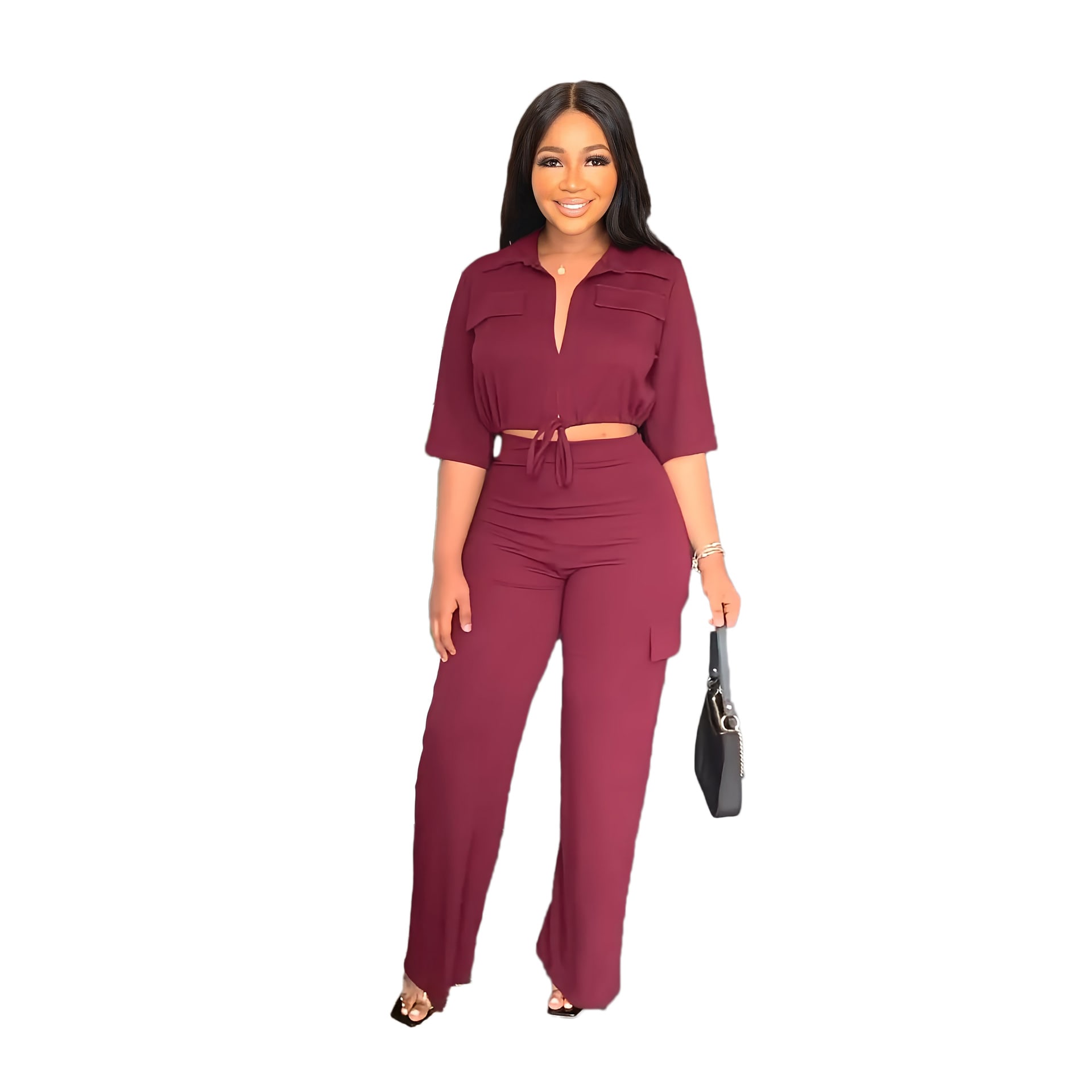 Women's Casual Cool Drawstring Two-piece Set view 3