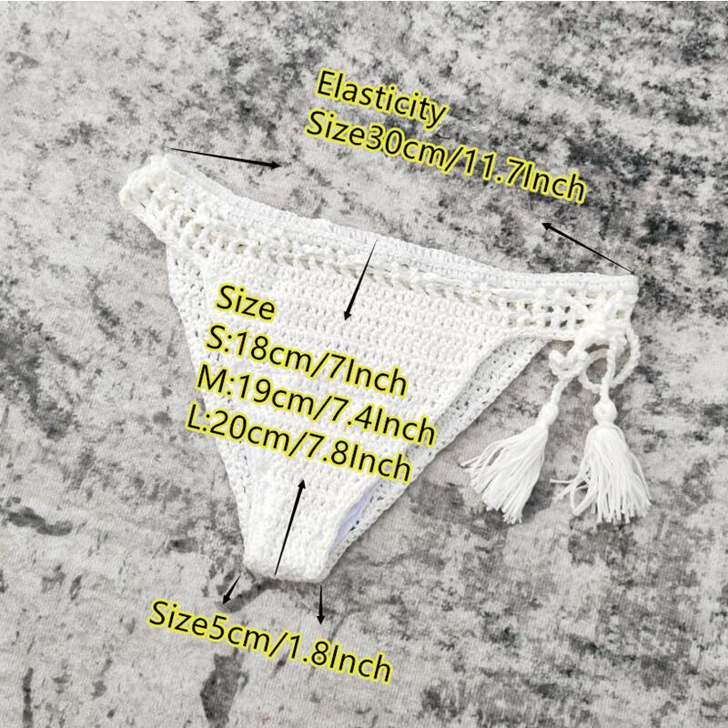 Women's Fashion Solid Color Handmade Crochet Bikini Suit view 4