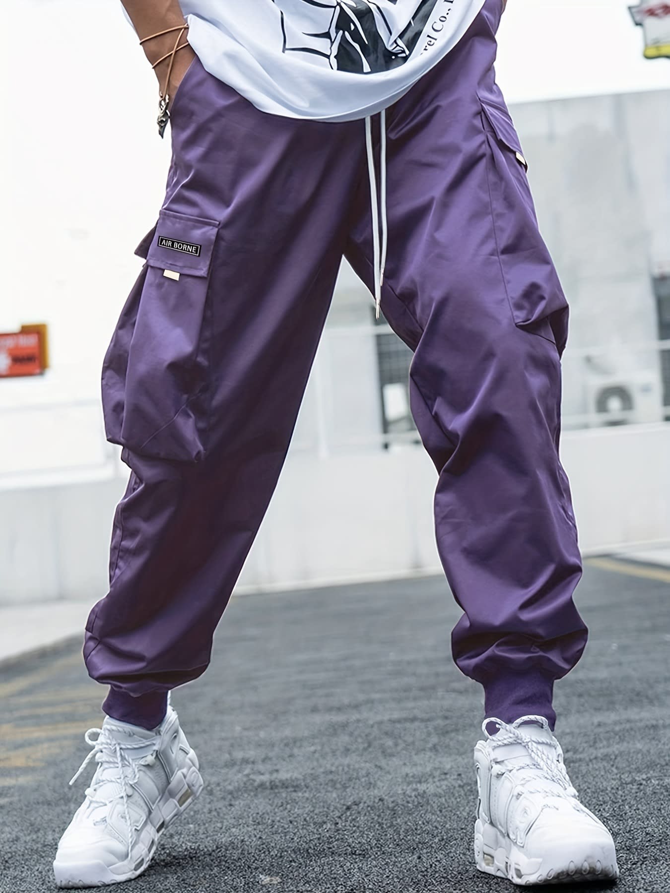 Multi-pocket Cargo Pants Men's Casual Hip-Hop Drawstring Trousers Outdoor Streetwear Sports Pant view 9
