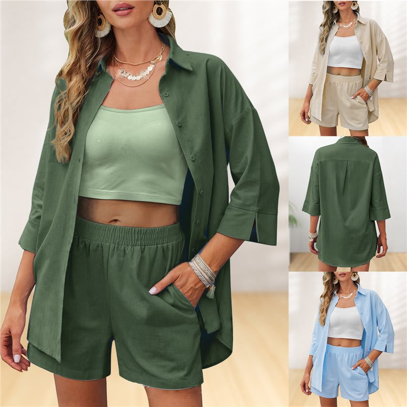 Women's Casual Loose Short Sleeves Shorts Suit view 2