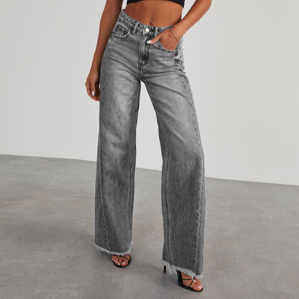 Loose Casual Straight-leg Wide Leg Mop Pants Women view 3