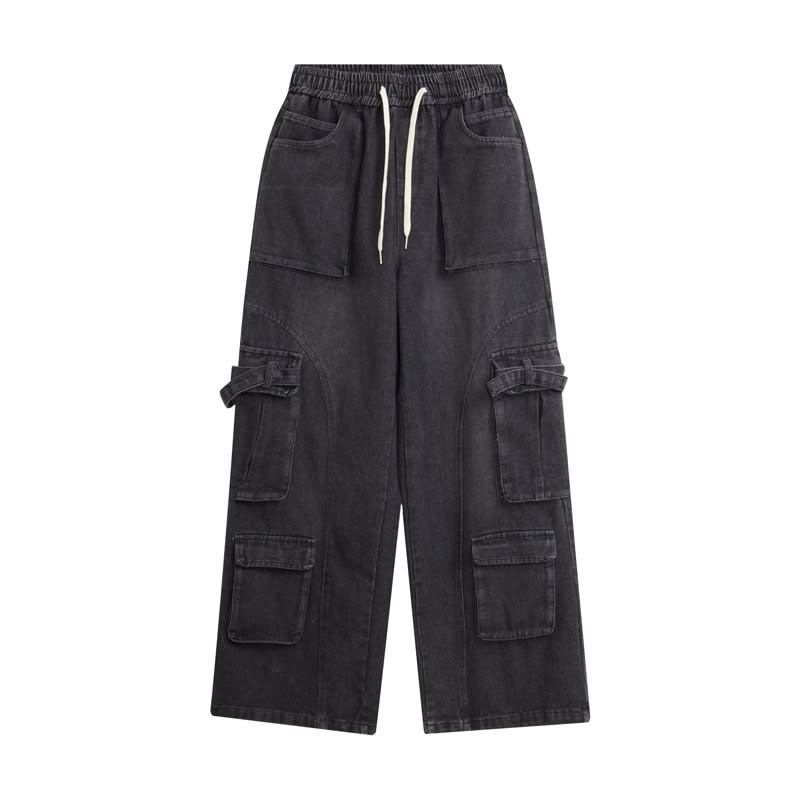 Fashion Straight Denim Pants Men And Women view 2