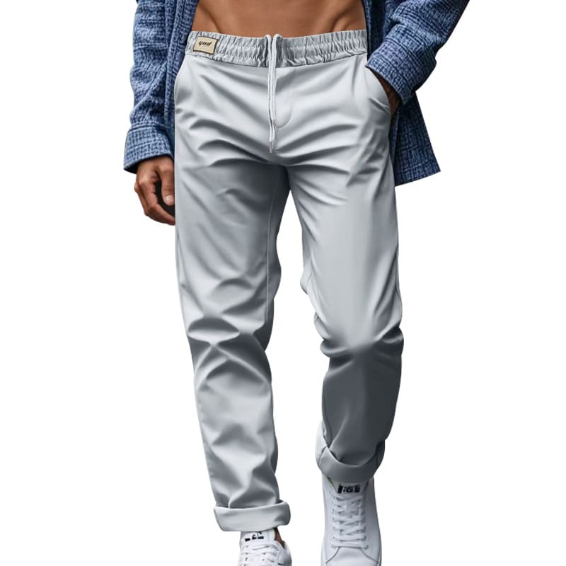 Men's Trousers With Pockets Casual Loose Comfortable Quick-drying Waist-tied Pants view 9