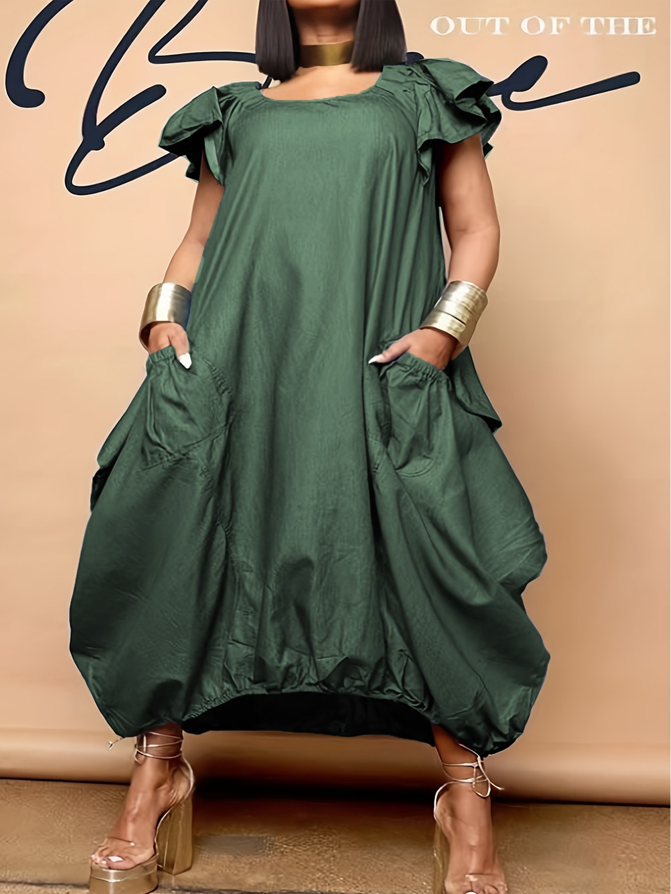 Denim Fabric Fashion Solid Color Dress view 5