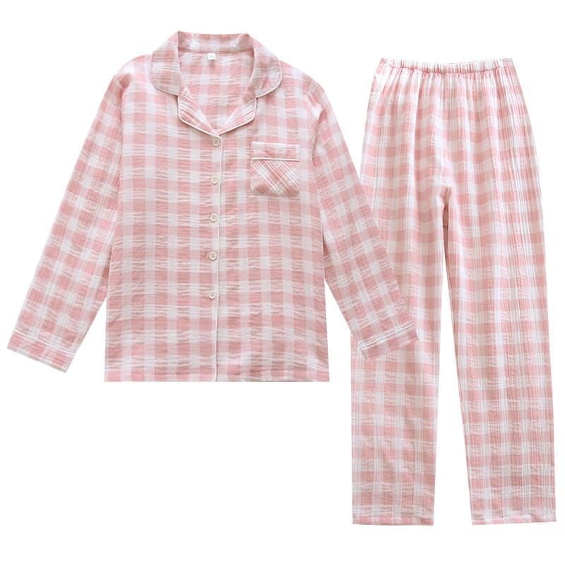Cotton Washed Cotton Gauze Thin Section Plus Size Homewear Suit