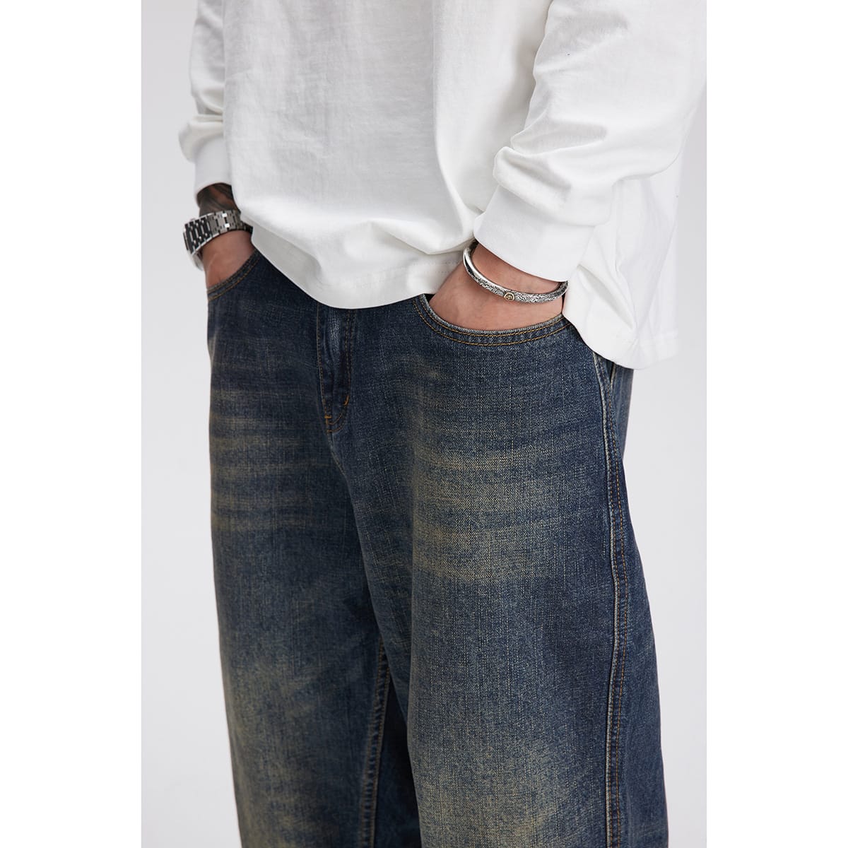 All-match Loose Straight Jeans For Men view 4