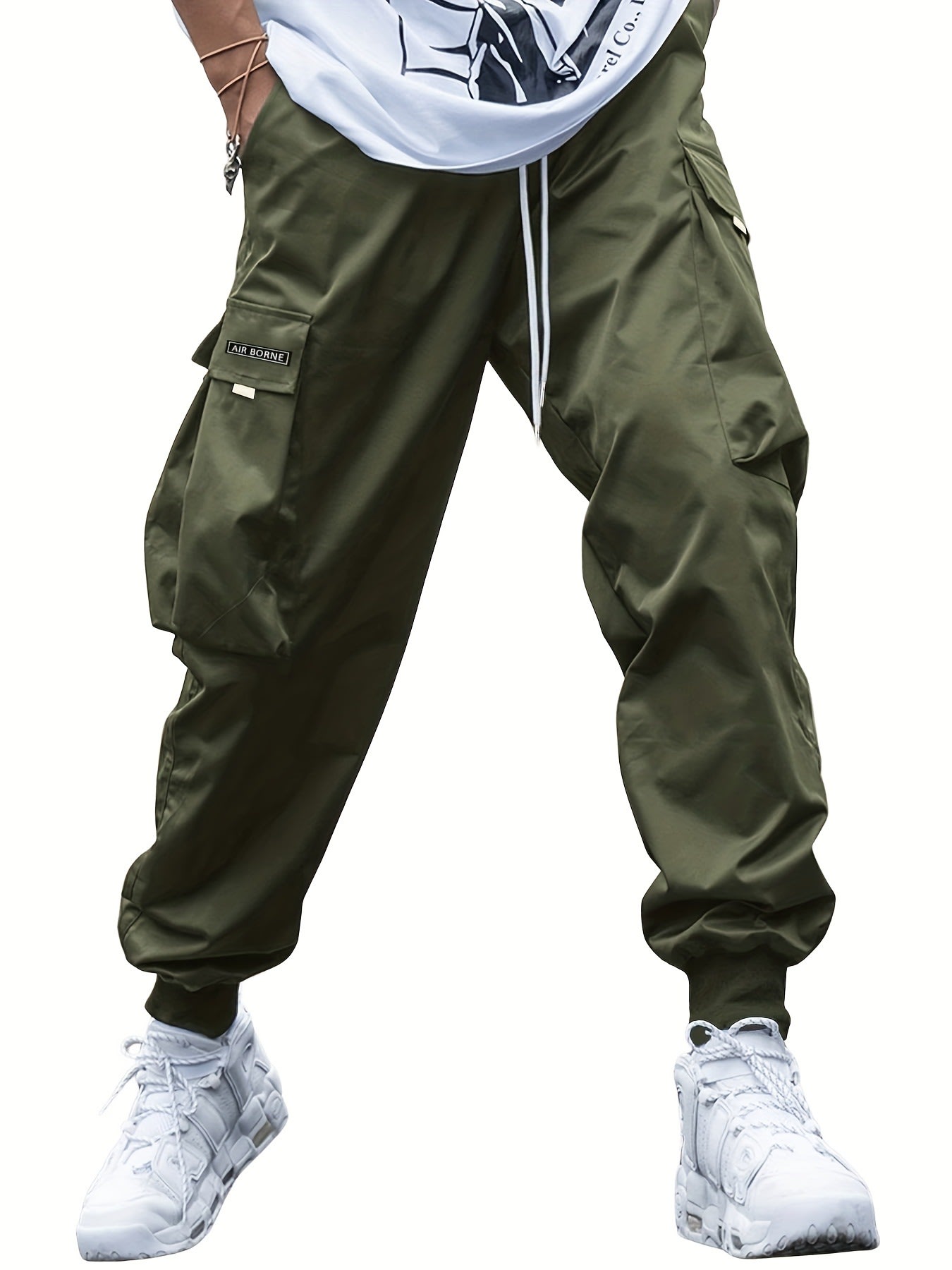 Multi-pocket Cargo Pants Men's Casual Hip-Hop Drawstring Trousers Outdoor Streetwear Sports Pant view 5