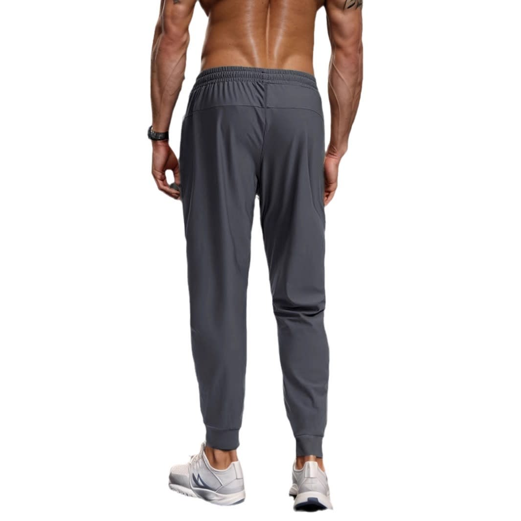 Men's Running Pants Ice Silk Summer Quick-drying Training Fitness Zipper Dungarees view 3