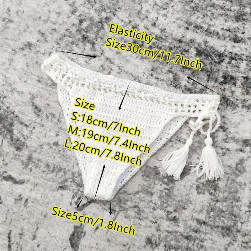 Women's Fashion Solid Color Handmade Crochet Bikini Suit view 28