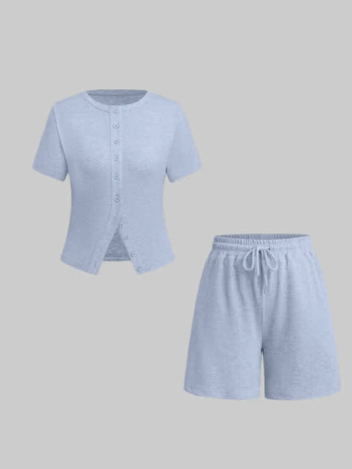 Women's Sexy Slim-fit Short Sleeve Blouse And Pants view 11