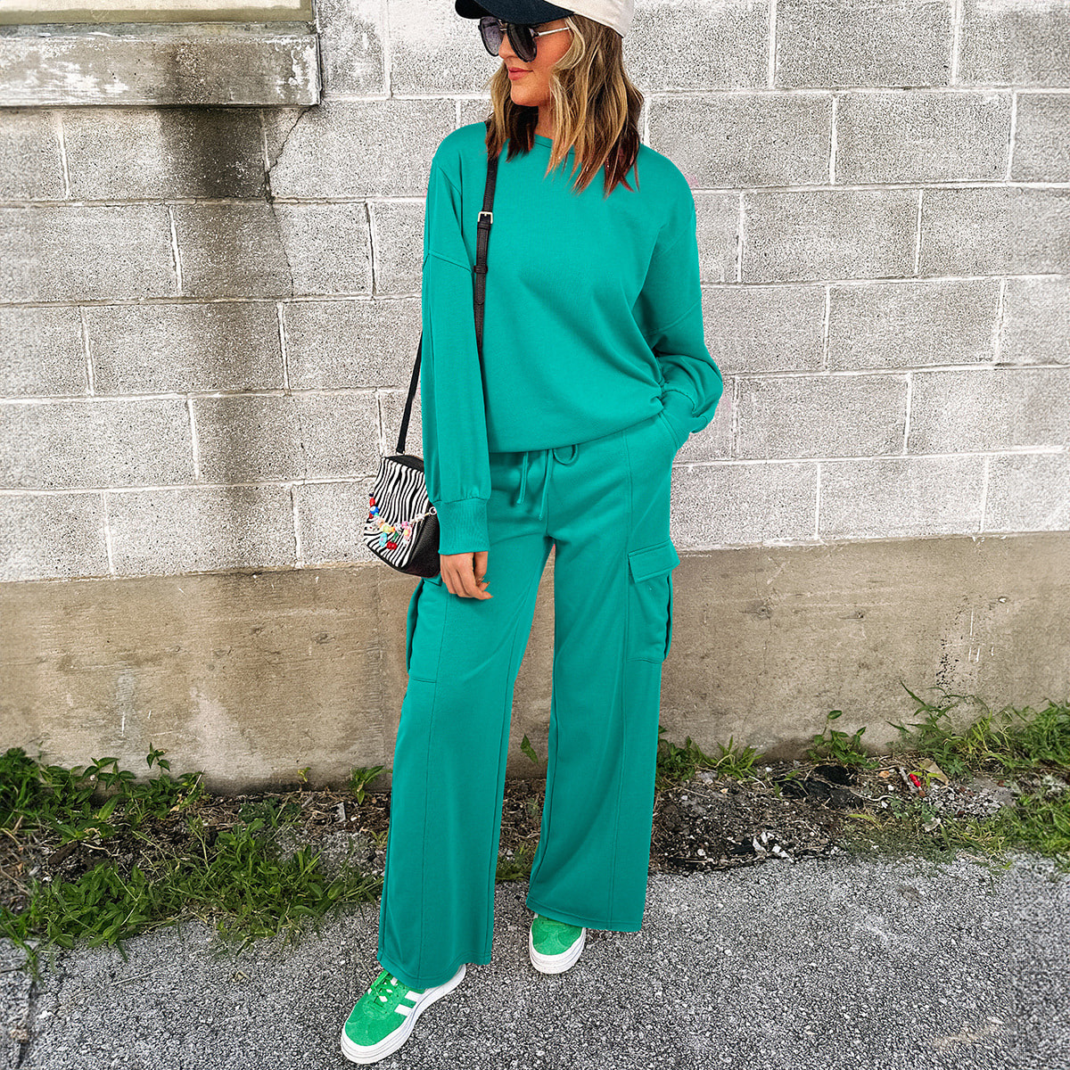 European And American Autumn Trousers Long Sleeve Casual Sweatshirt Trousers Two-piece Set view 3
