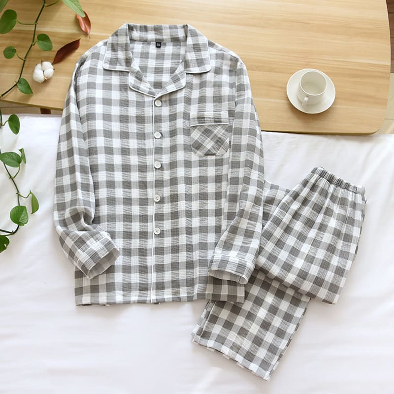 Cotton Washed Cotton Gauze Thin Section Plus Size Homewear Suit view 6