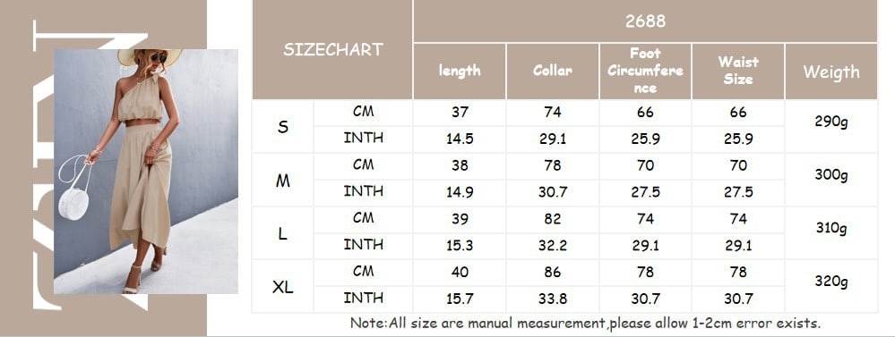 Sexy Oblique Shoulder Lace-up Vest Slit Midi Skirt Suit view 1