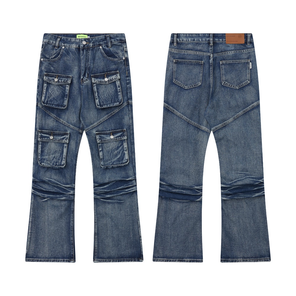 Multi-Pocket Workwear Jeans For Men And Women view 4