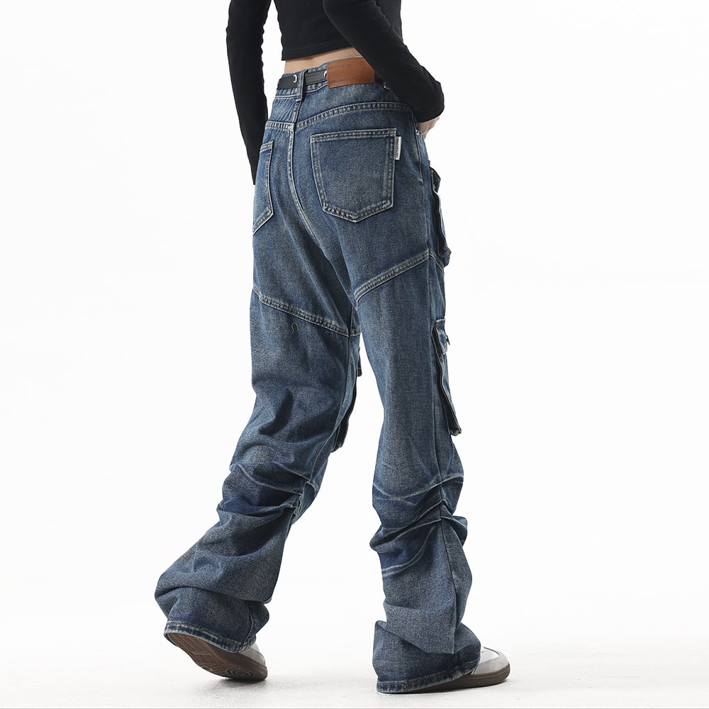 Multi-Pocket Workwear Jeans For Men And Women view 20