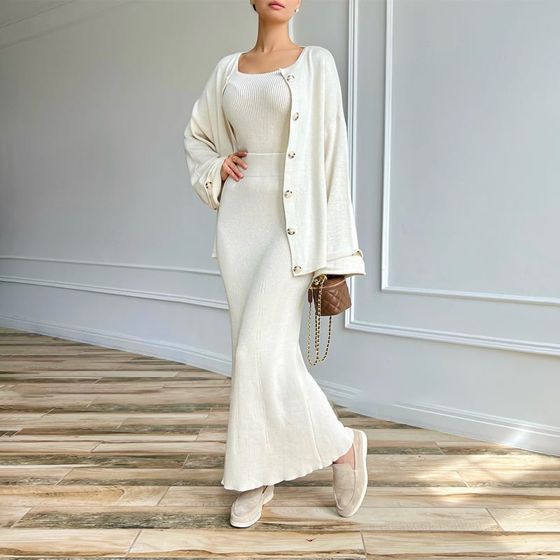 Idle Style Temperament Slim-fit Knitted Cardigan Suit view 6