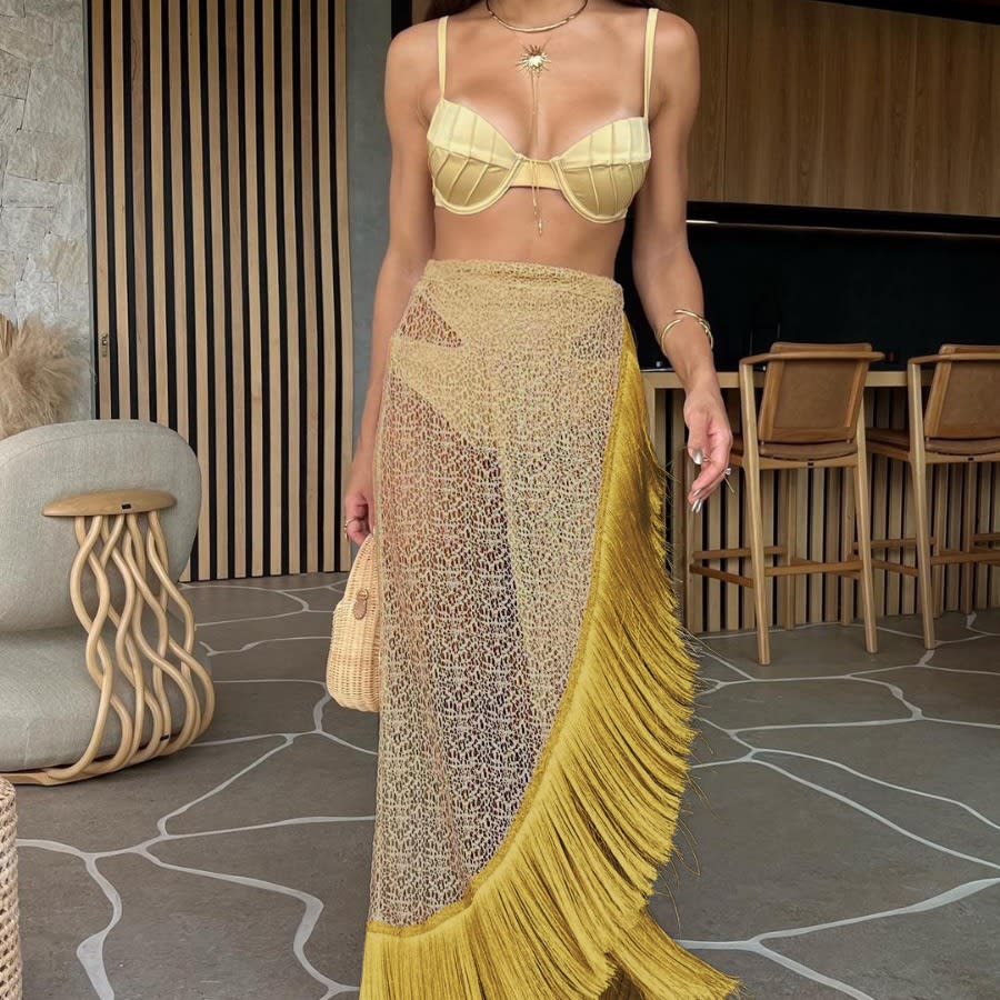 Ladies Tassel Split Swimsuit Three-piece Suit view 4