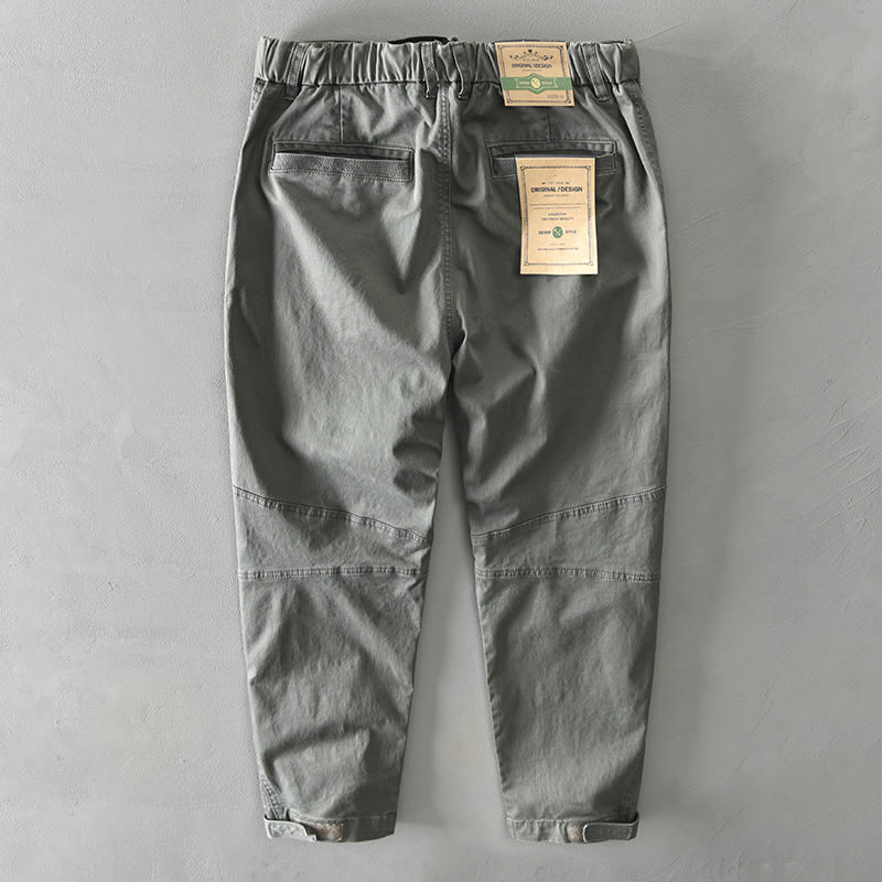 Men's Solid Color Elastic Casual Japanese Overalls view 2