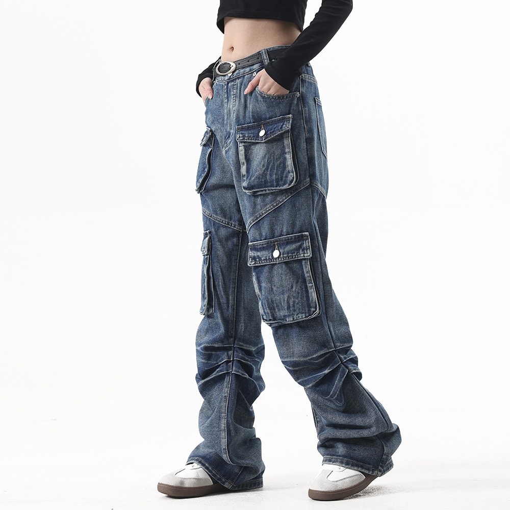 Multi-Pocket Workwear Jeans For Men And Women view 15