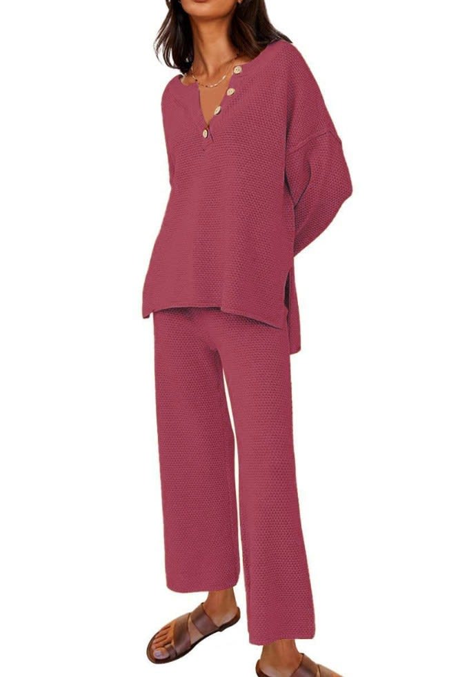 European And American Solid Color Fashion Loose Leisure Suit Two-piece Set view 16