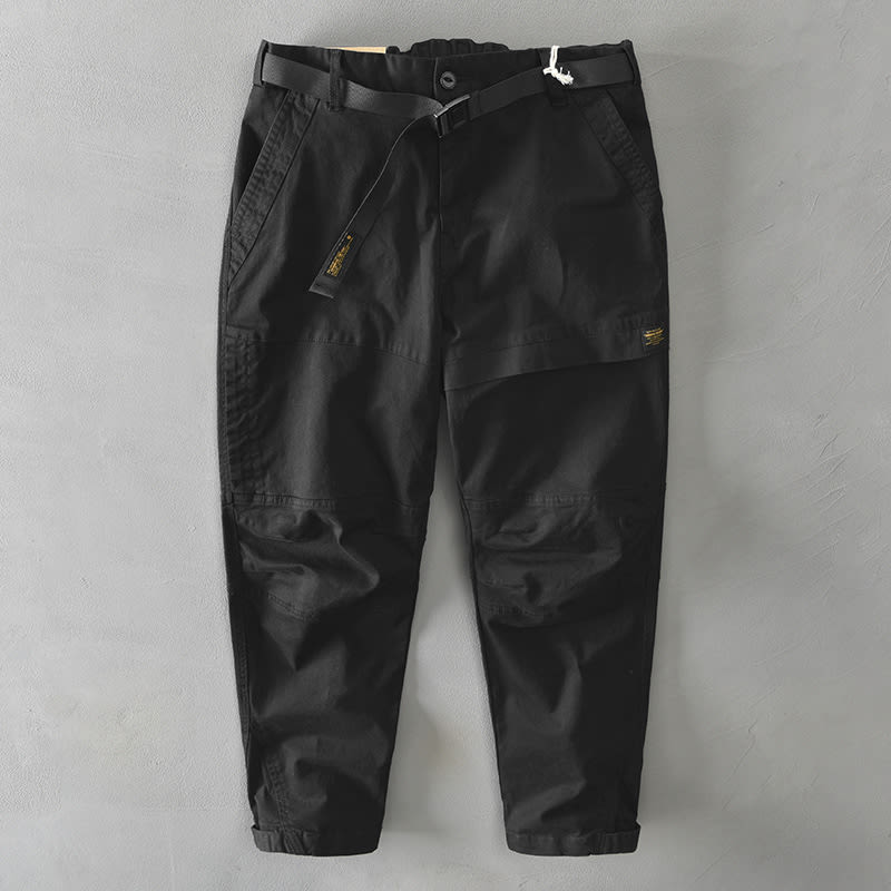 Men's Solid Color Elastic Casual Japanese Overalls