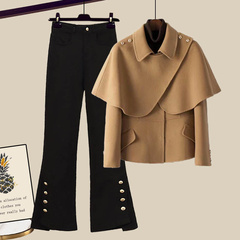 Retro Design Suit Jacket Skinny Jeans Two-piece Set view 2