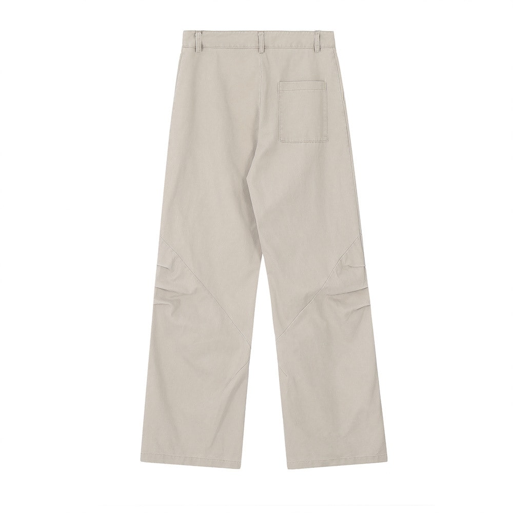 Design Pleated Loose Straight Trousers Men's Overalls view 12
