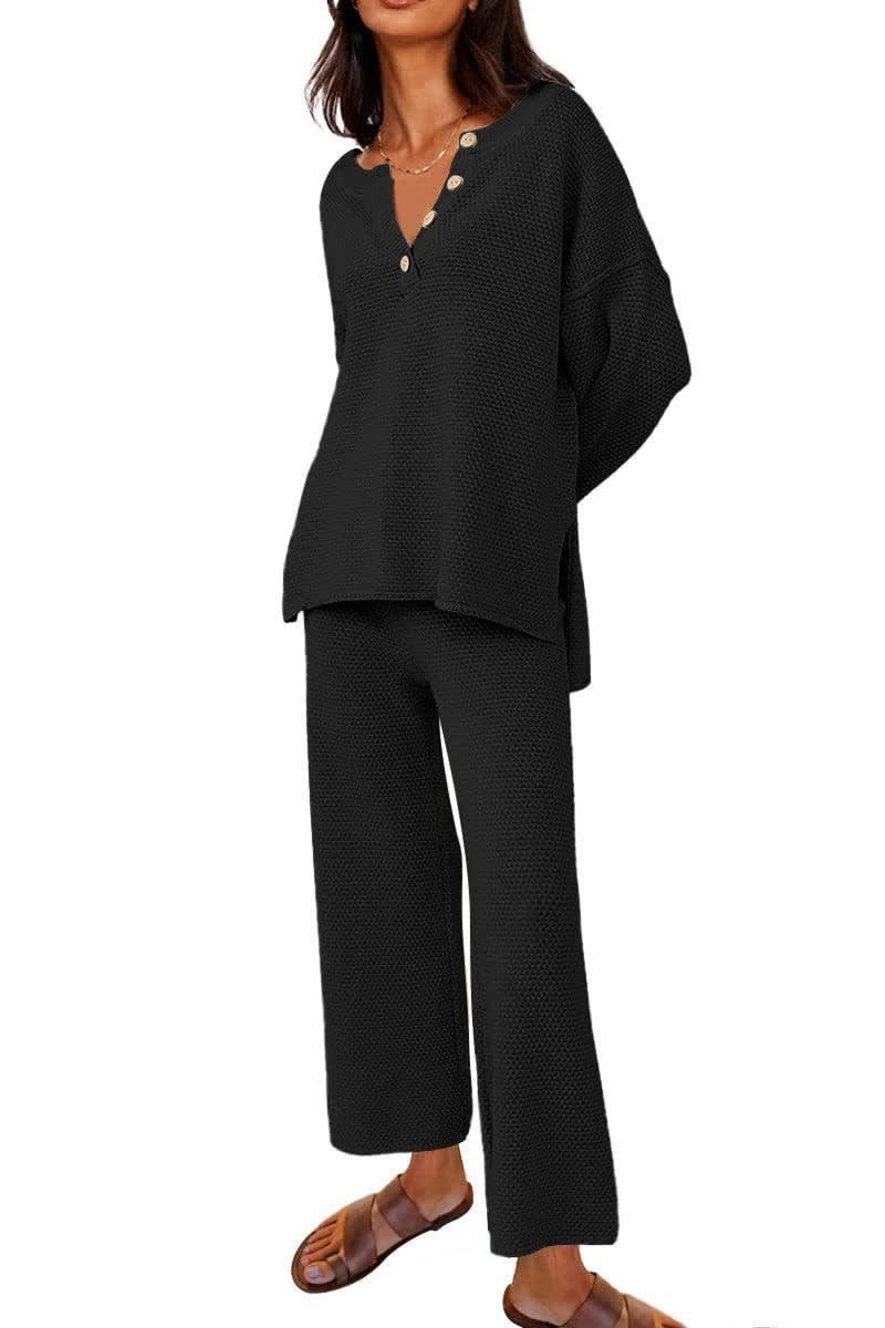 European And American Solid Color Fashion Loose Leisure Suit Two-piece Set view 11