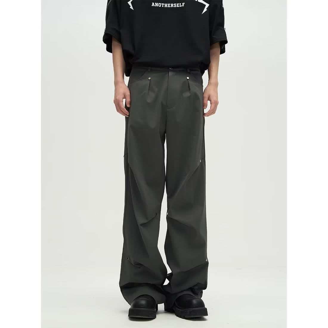 High Street European And American Pu Handsome Pants Couple view 7