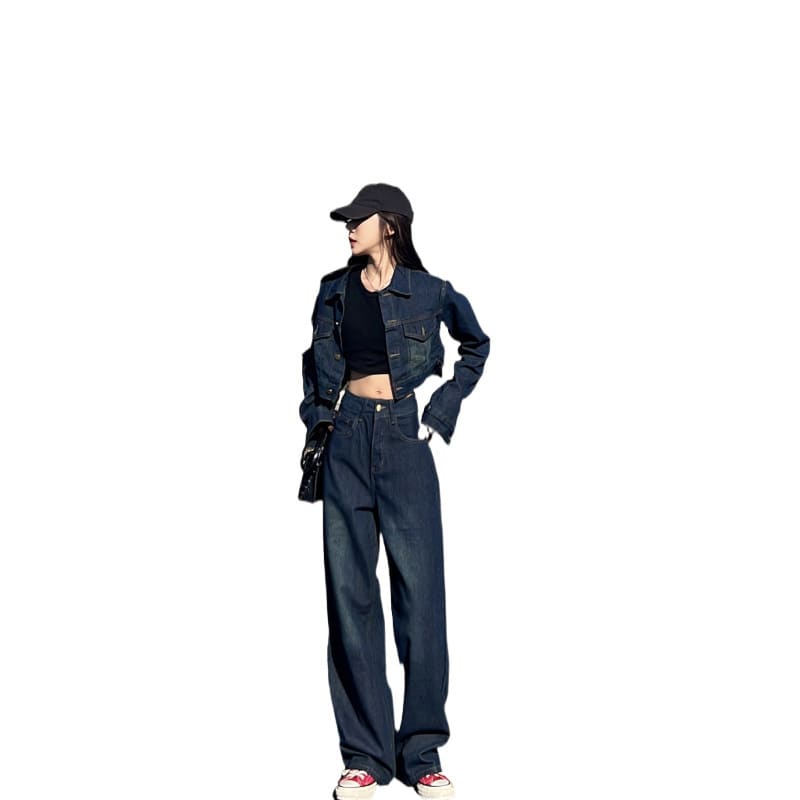 Wide Leg Jeans Two-piece Suit view 7