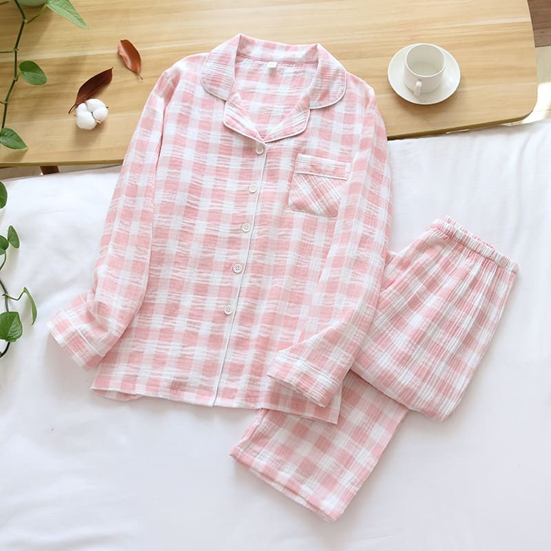 Cotton Washed Cotton Gauze Thin Section Plus Size Homewear Suit view 5