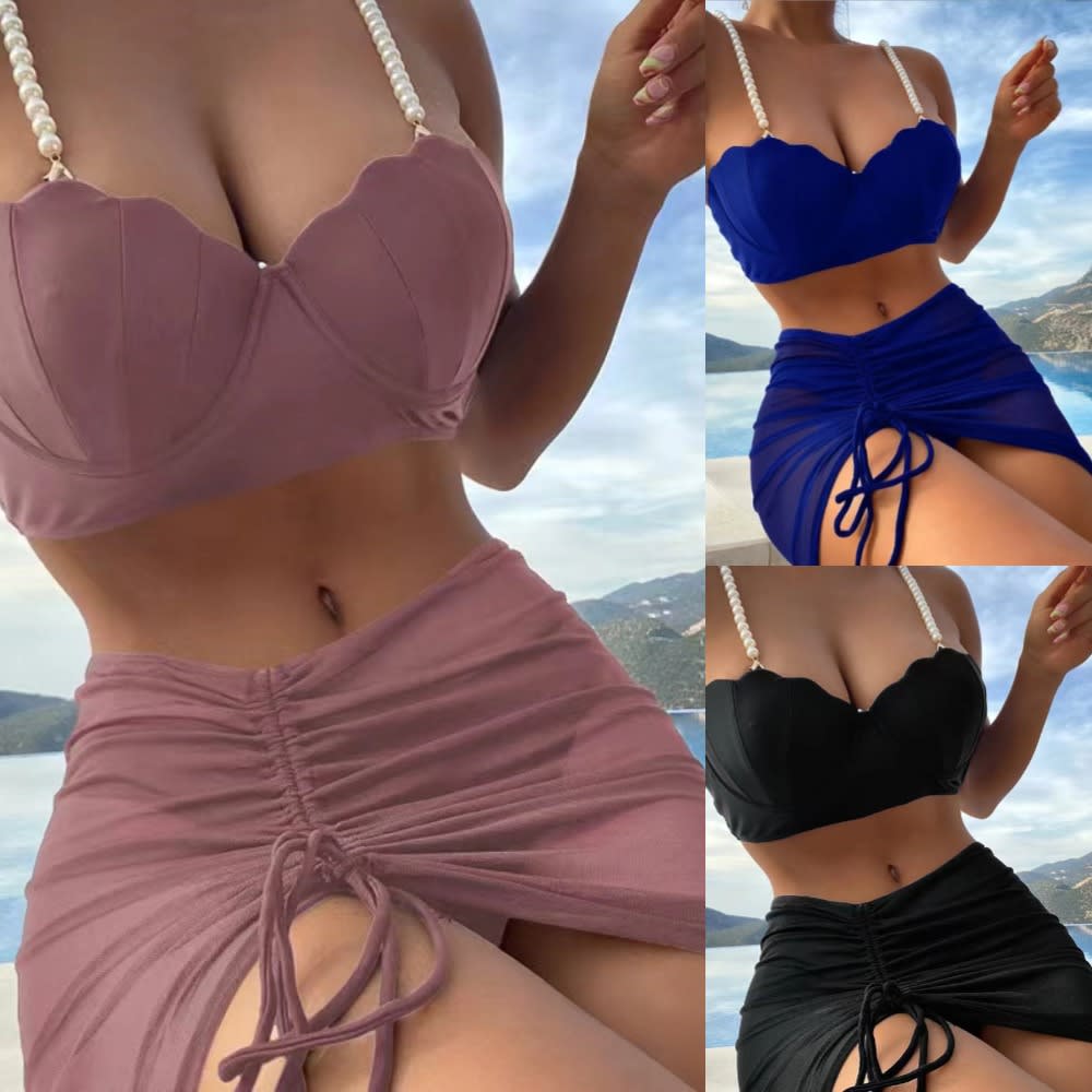 Women's Solid Color Summer Bikini Swimsuit view 1