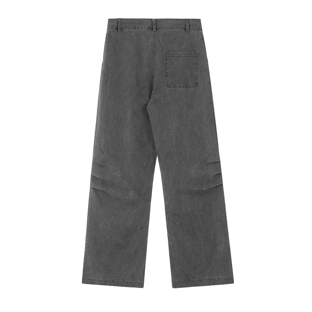 Design Pleated Loose Straight Trousers Men's Overalls view 5