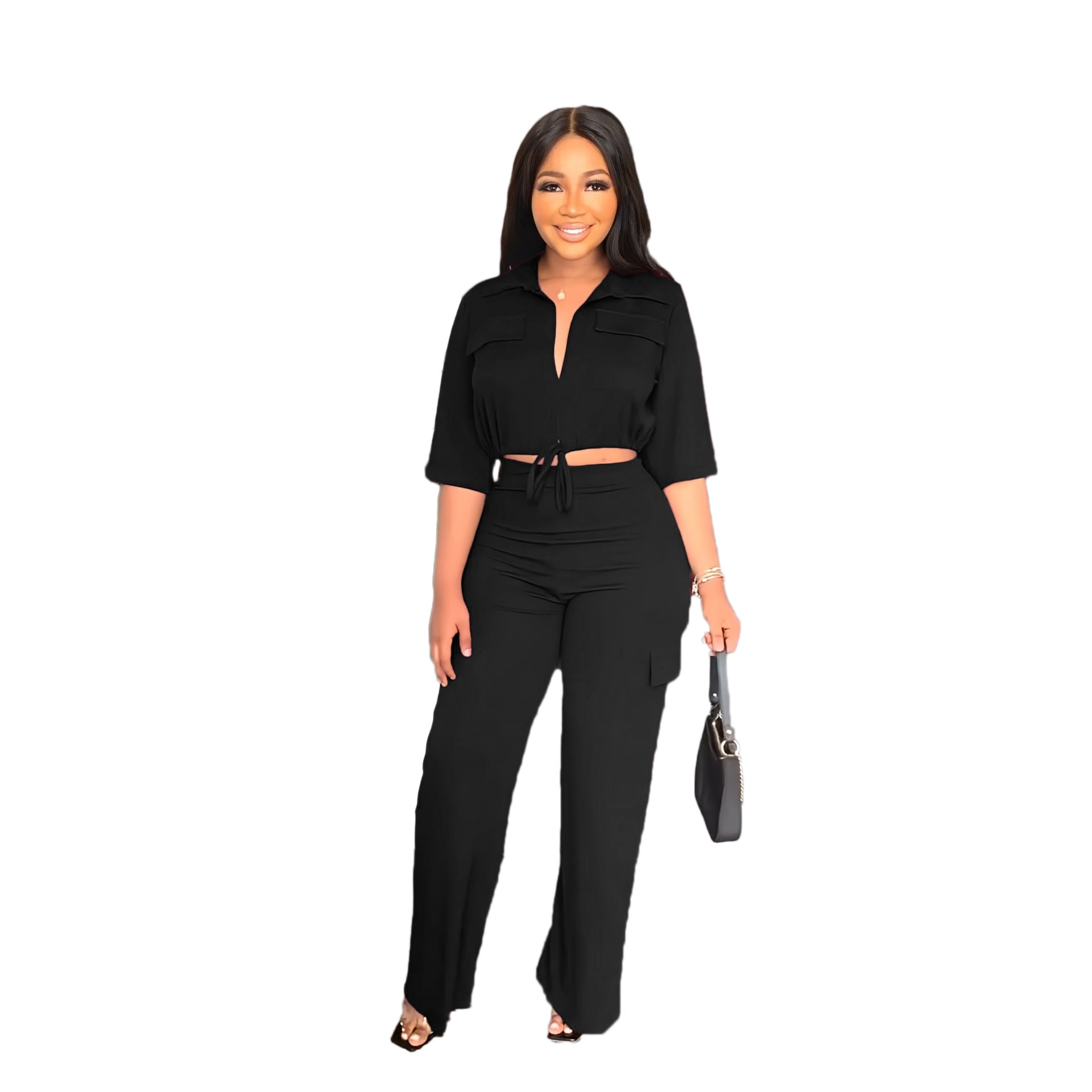 Women's Casual Cool Drawstring Two-piece Set view 6